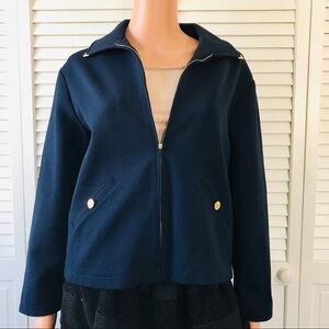 PRICE IS FIRM - ST. JOHN Navy Blue Blazer Size Petite
